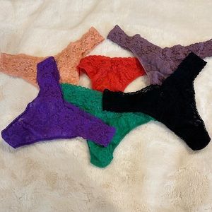 6 pair Hanky Panky original rise lace thong
